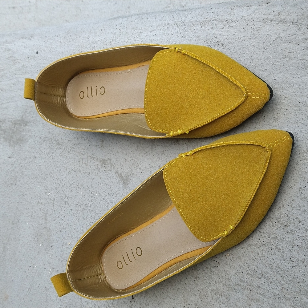 Ollio Women's Shoe Light Comfort Pointed Toe Moccasin - Faux Suede Ballet Flats